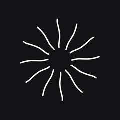 Vintage sunburst, explosion doodles isolated on white background EPS Vector Abstract