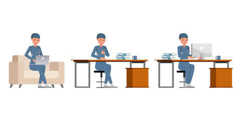 Surgeon woman character vector design. Presentation in various action.