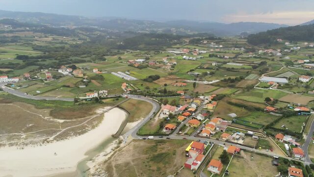 Landscape in the coast of Galicia,Spain. Aerial Drone Footage