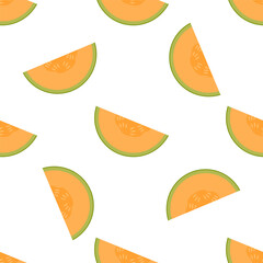 Melon pieces. Seamless Vector Pattern