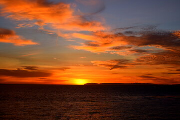 California sunset over the ocean