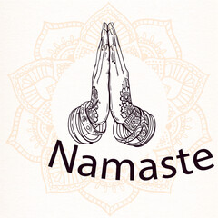 Namaste hand posture  background