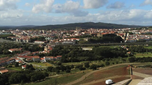 Ciudad de la Cultura in Santiago de Compostela,Spain. Aerial Drone Footage