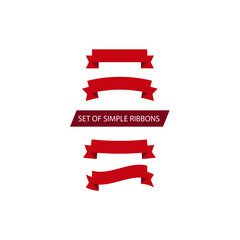 Set of simple ribbons, empty frames for a text, logotype, isolated on white background EPS Vector