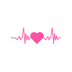 Heart beat, heartbeat monitor pulse line art icon for medical apps and websites EPS Vector