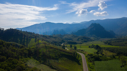 Fototapeta premium Aerial view, Phu Lanka, Pong District, Phayao Province, Thailand