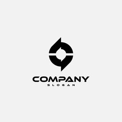 Logo design template, with black rounded icon