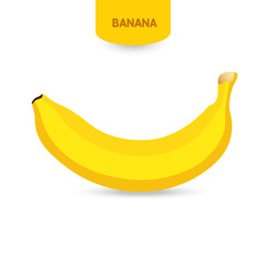 Banana fresh fruit vector illustration.