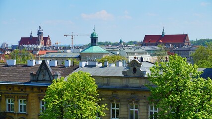 Kraków, Małopolskie, Poland - 05/03/2015: Panorama miasta Krakowa - widok z Zamku Królewskiego na Wawelu w kierunku na dzielnice Kazimierz. © Adam Bialek