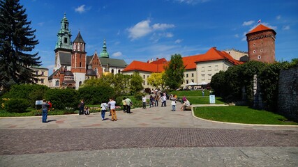 Wawel Royal Castle in Cracow - historical capital of Poland, an important tourist point.
