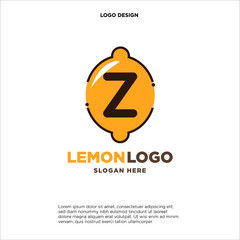 Letter Z Orange Juice Logo Template Design Vector Illustration on White Background - Fresh Drink and Beverage Logo for Company - Cafe and Restaurant