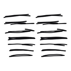 Set of handmade, hand drawn underline strokes isolated on white background EPS Vector 