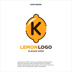 Letter K Orange Juice Logo Template Design Vector Illustration on White Background - Fresh Drink and Beverage Logo for Company - Cafe and Restaurant