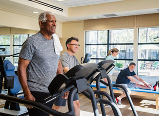 senior man training in gym