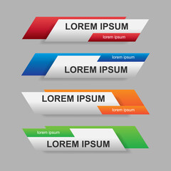 Set of four lower modern third banner templates. - Vector.