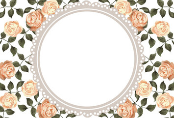 薔薇とレースのフレーム