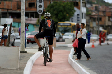 salvador, bahia / brazil - november 16, 2015: view of a bike path on Avenida Afranio Peixoto -...
