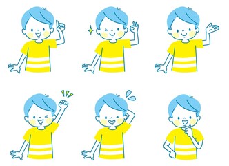 かわいい男の子の表情セット	