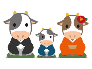 2021年丑年の年賀状素材