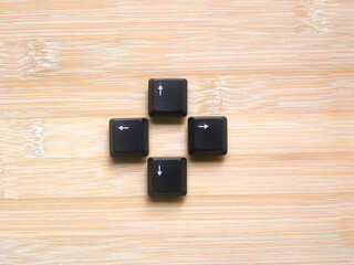 Black color arrow keys of computer keyboard