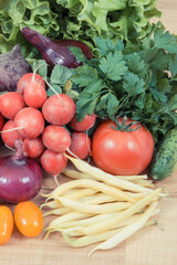 Fresh vegetables as food containing vitamins. Healthy lifestyles and nutrition
