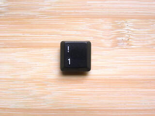 Black color Exclamation key of computer keyboard