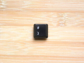 Black color Hashtag key of computer keyboard