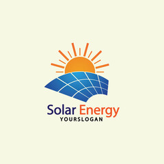 Sun solar energy logo design template. solar tech logo designsv