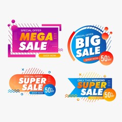 flash sale special offer end of season  vector illustration. sale badges