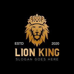 gold lion king luxury logo design