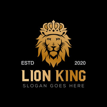 Gold Lion King Luxury Logo Design