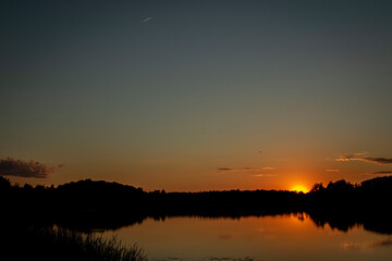 sunset over the lake