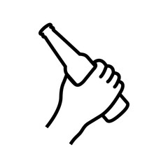 holding on bottle beer vector symbol template