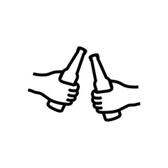 holding on bottle beer vector symbol template
