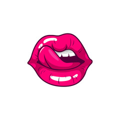 Shining lips logo vector illustration