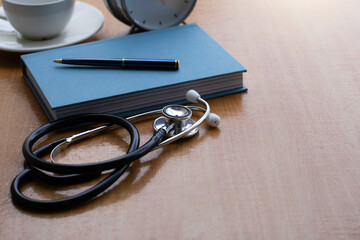 stethoscope and notebook