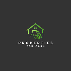 properties for cash logo design template idea and inspiration