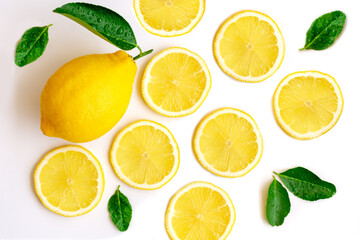 lemon slices isolated on white