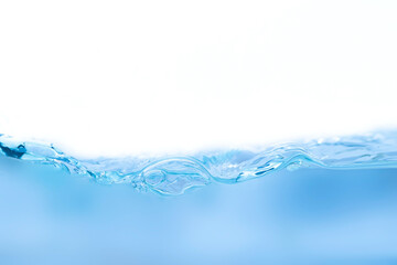 Water droplets moving in waves