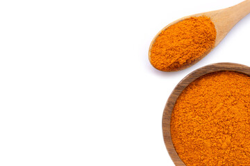 Turmeric powder ( Tumeric , curcumin,  Curcuma ) 
 isolated on white.