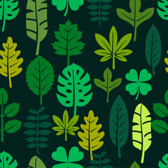 Tropical leaves, jungle leaves seamless floral pattern background