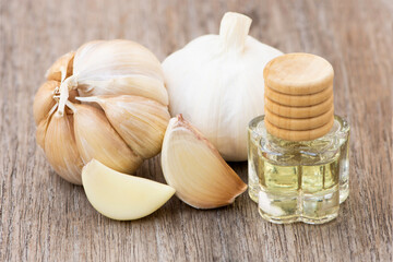 garlic on a wooden board