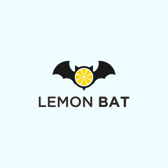 Lemon bat Logo vector silhouette icon