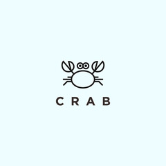 Obraz premium Crab Logo vector silhouette icon