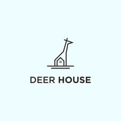Giraffe house logo vector silhouette icon