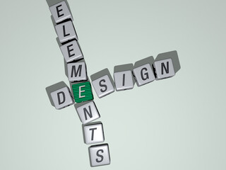 combination of shoes: DESIGN ELEMENTS built by cubic letters from the top perspective, excellent for the concept presentation. illustration and background