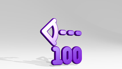 visibility stand with shadow. 3D illustration of metallic sculpture over a white background with mild texture. fog and poor