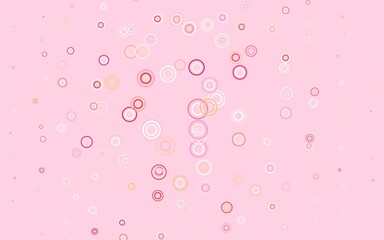 Light Red, Yellow vector pattern with spheres.