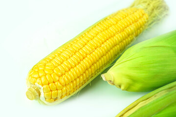 Corn on a white ground.