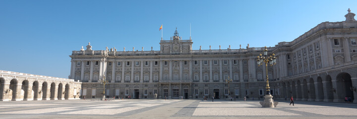 Fototapeta na wymiar Royal Palace in Madrid in a beautiful summer day, Spain